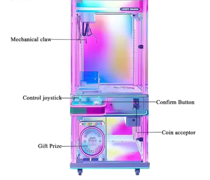 Japanese Arcade Vending Machine - 工場製おもちゃクレーンゲーム機 コイン式アーケードクレーンゲーム機 調整可能なシート 日本語キーマスターPCB
