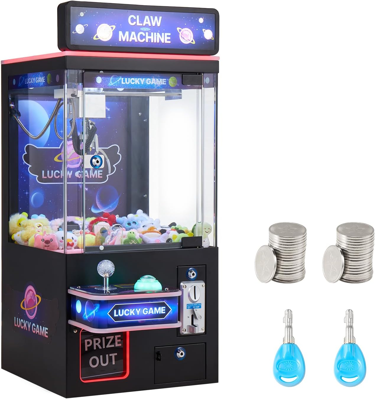 Claw Crane Machine - VEVOR クローカレーンマシン、ライトとサウンド付き中型アーケードゲーム機、調整可能なスチール爪、精密なおもちゃキャンディーグラバー
