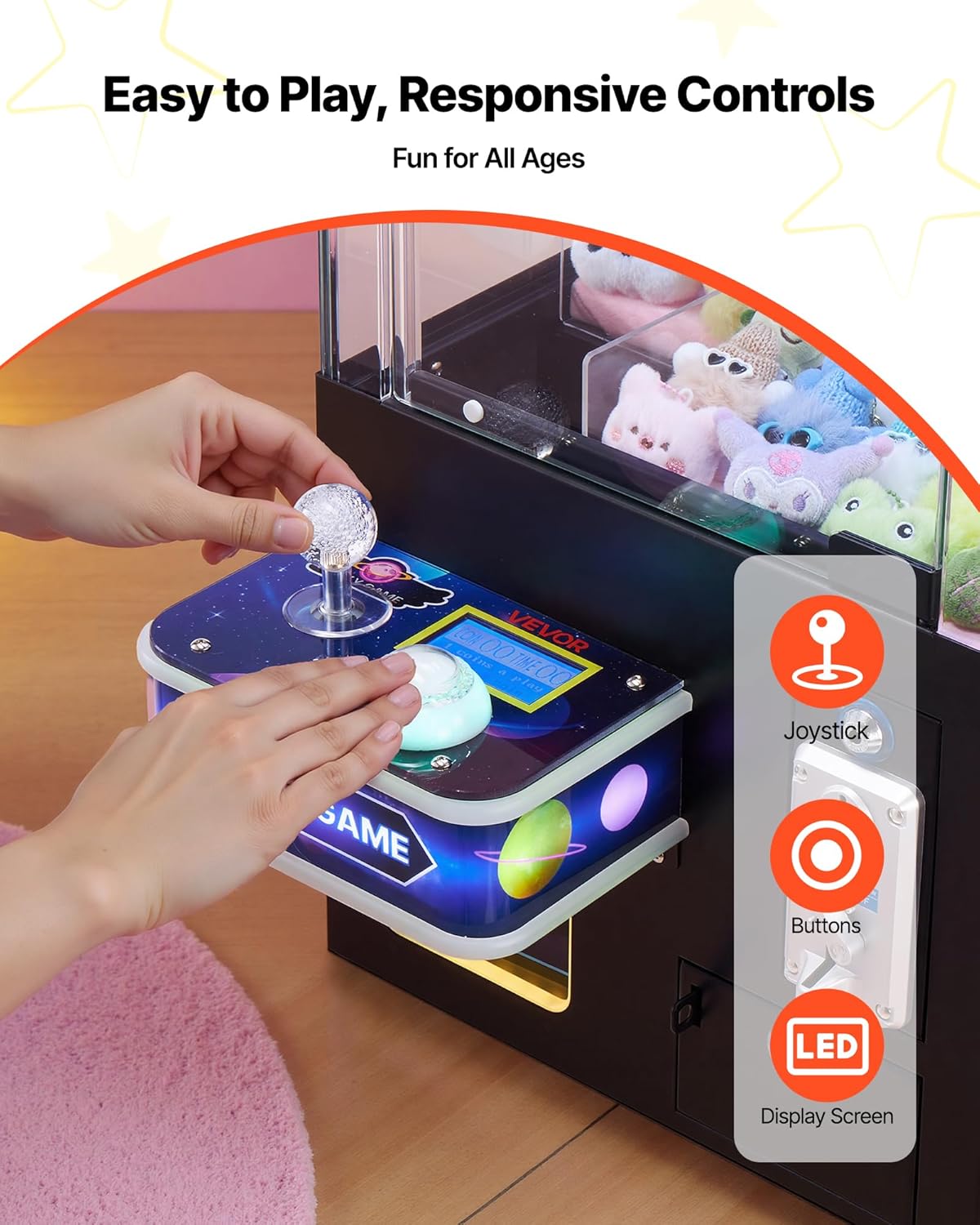VEVOR クローカレーンマシン、ライトとサウンド付き中型ア - Claw Crane Machine のレビューと価格